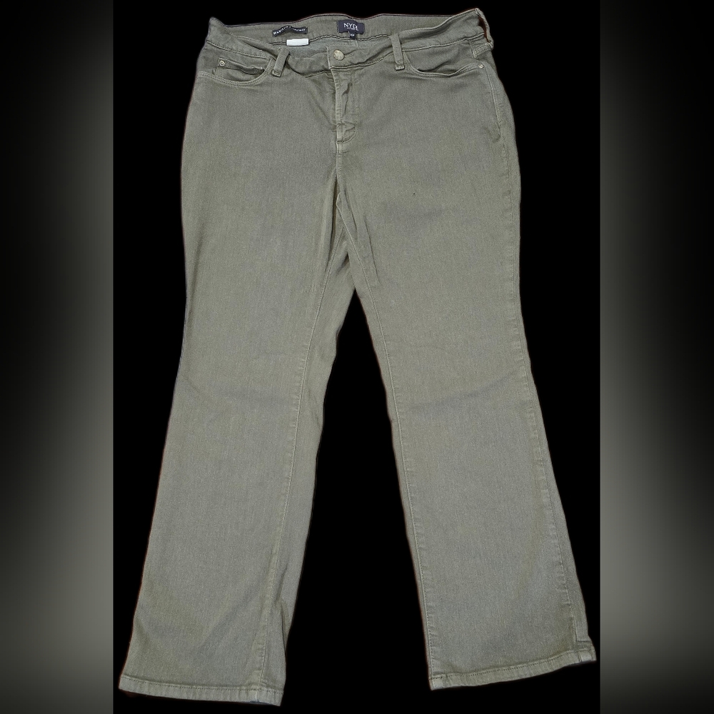 NYDJ Olive Green Marilyn Straight Pants